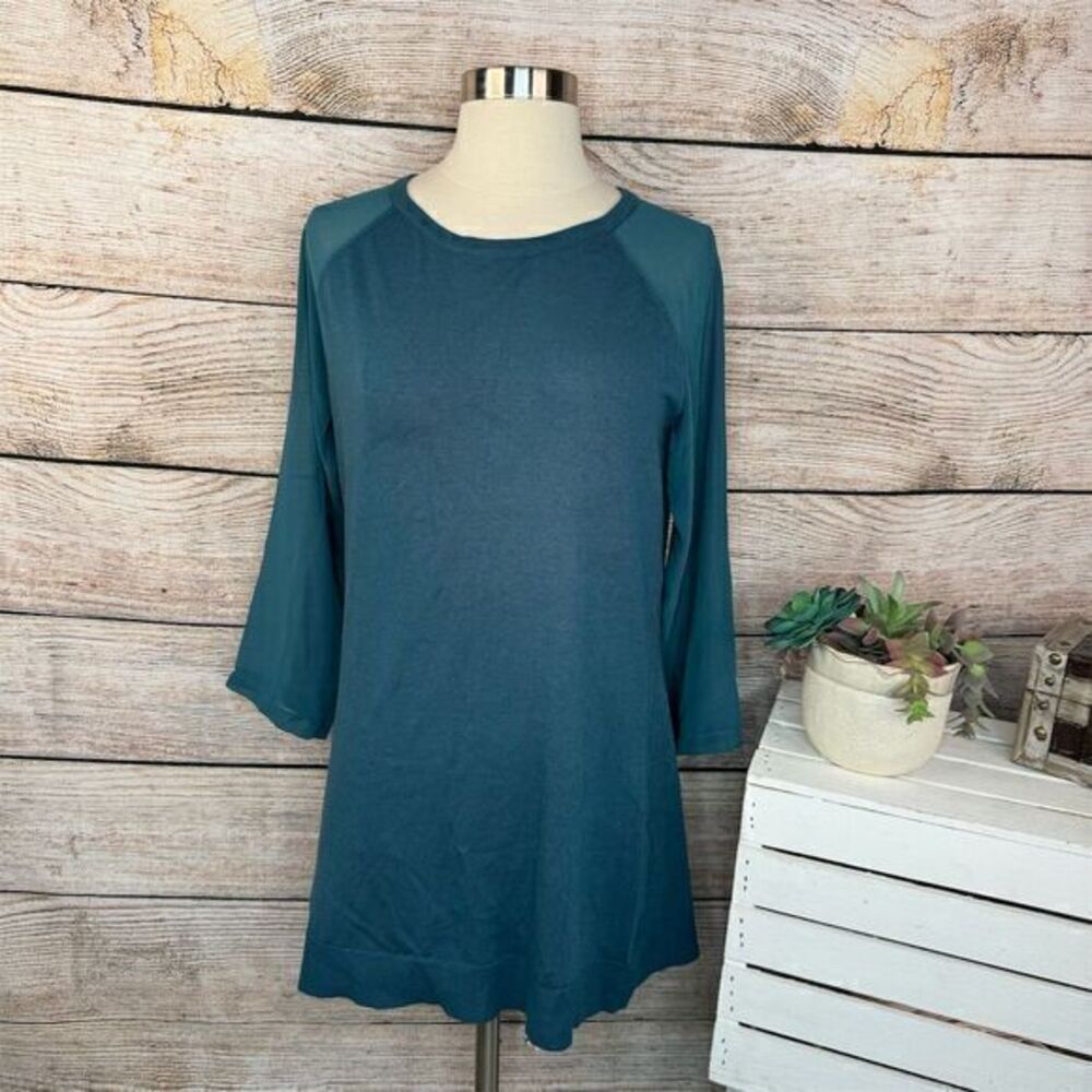 DASH by Kardashian‎ Women's 3/4 Sleeve Teal Blouse Size S Casual Top
